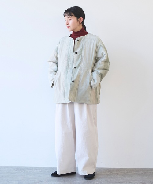 yuni(ユニ )の「△コットンナイロン evodown 流し染 ジャケット(ダウンジャケット/コート・レディース・グレー・FREE)」の3枚目の写真