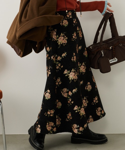 セール】バラ柄ジャガードスカート（スカート）｜Unitage（ユニテージ