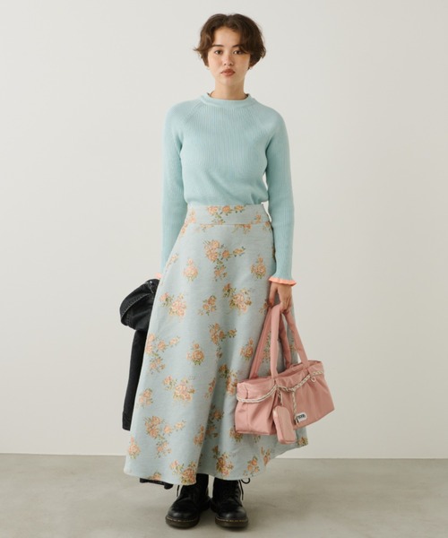 バラ柄ジャガードスカート（スカート）｜Unitage（ユニテージ