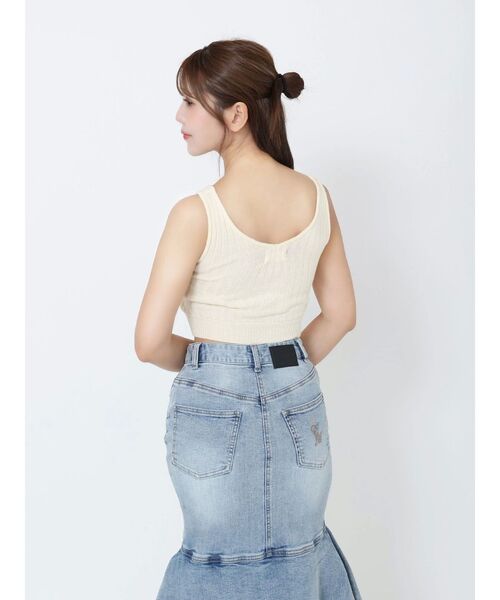 EATME（イートミー）の「カップ付きリブニットトップス（タンクトップ・レディース・オレンジ/アイボリー/ブラック・FREE）」の19枚目の写真