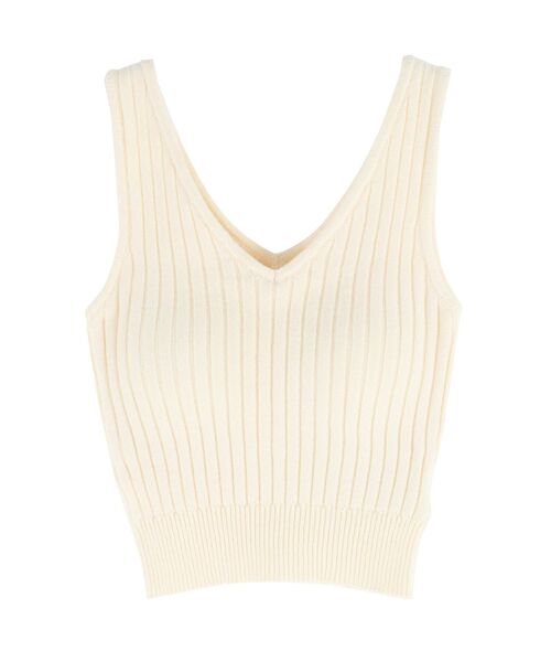 EATME（イートミー）の「カップ付きリブニットトップス（タンクトップ・レディース・オレンジ/アイボリー/ブラック・FREE）」の12枚目の写真