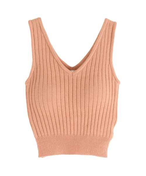 EATME（イートミー）の「カップ付きリブニットトップス（タンクトップ・レディース・オレンジ/アイボリー/ブラック・FREE）」の11枚目の写真