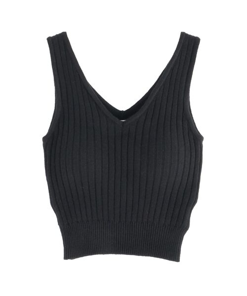 EATME（イートミー）の「カップ付きリブニットトップス（タンクトップ・レディース・オレンジ/アイボリー/ブラック・FREE）」の10枚目の写真