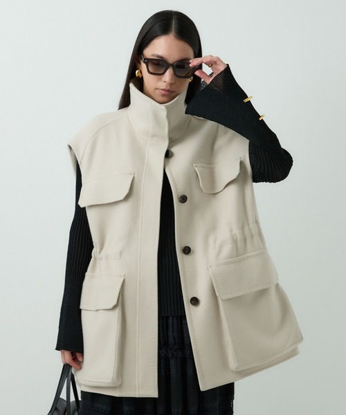 Chaos（カオス）の「Chaos(カオス)/◆佐藤佳菜子さんYouTube紹介◆スーペリヤヌスベスト（その他アウター・レディース・チェック/ダークネイビー/ホワイト系その他・FREE）」の2枚目の写真