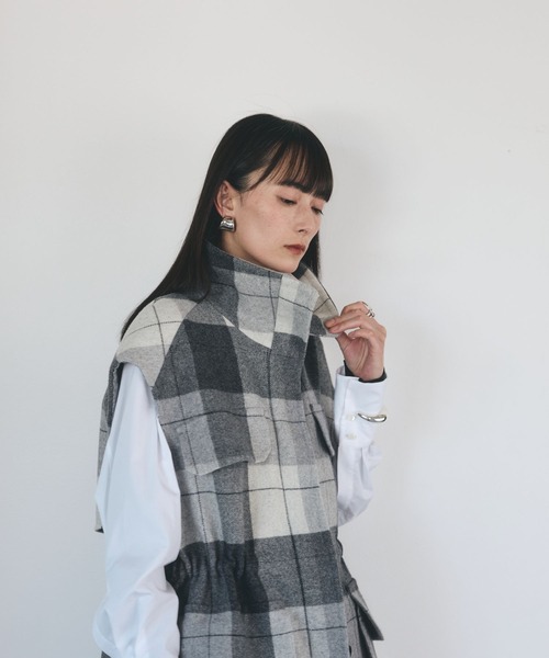 Chaos（カオス）の「Chaos(カオス)/◆佐藤佳菜子さんYouTube紹介◆スーペリヤヌスベスト（その他アウター・レディース・チェック/ダークネイビー/ホワイト系その他・FREE）」の6枚目の写真