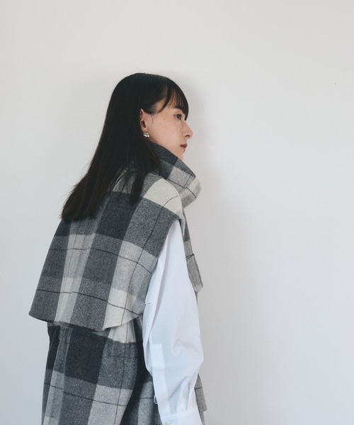 Chaos（カオス）の「Chaos(カオス)/◆佐藤佳菜子さんYouTube紹介◆スーペリヤヌスベスト（その他アウター・レディース・チェック/ダークネイビー/ホワイト系その他・FREE）」の5枚目の写真