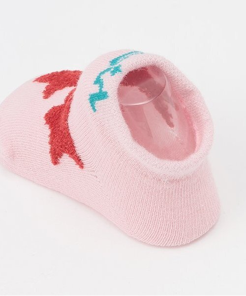 X-girl Stages（エックスガールステージス）の「スターモチーフベビーソックス（ベビーシューズ/ベビーソックス・キッズ・アイボリー/ピンク・F）」の4枚目の写真