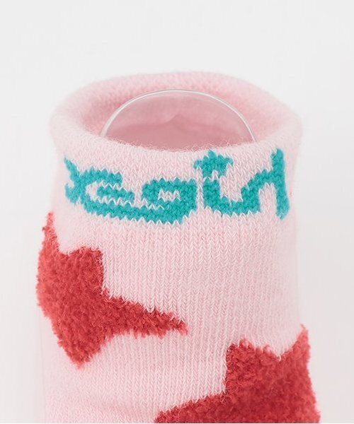 X-girl Stages（エックスガールステージス）の「スターモチーフベビーソックス（ベビーシューズ/ベビーソックス・キッズ・アイボリー/ピンク・F）」の5枚目の写真
