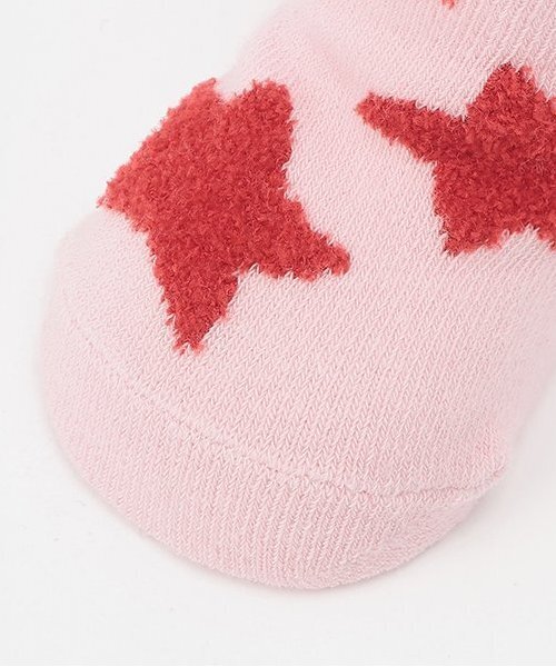 X-girl Stages（エックスガールステージス）の「スターモチーフベビーソックス（ベビーシューズ/ベビーソックス・キッズ・アイボリー/ピンク・F）」の6枚目の写真