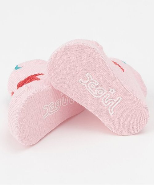 X-girl Stages（エックスガールステージス）の「スターモチーフベビーソックス（ベビーシューズ/ベビーソックス・キッズ・アイボリー/ピンク・F）」の7枚目の写真