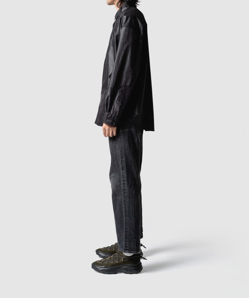 yoshiokubo（ヨシオクボ）の「yoshiokubo ヨシオクボ / SLALOM L/S SHIRT スラローム異素材切り替えシャツ / YKF25206（シャツ/ブラウス・メンズ・ブラック/カーキ・2/3）」の5枚目の写真