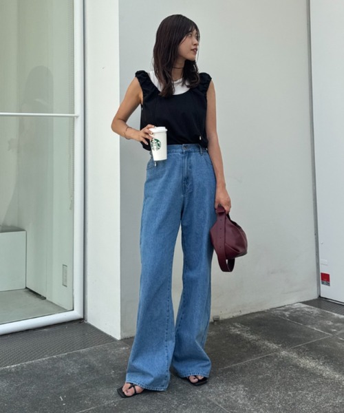 【CIAO PANIC TYPY】ウエストベルトアソートワイドパンツ CIAOPAINC TYPYウエストベルトアソートワイドパンツXS UNISEX】タック