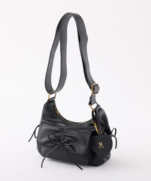 one after another NICE CLAUP(ワンアフターアナザーナイスクラップ)の「ハートミラーチャーム付きドロストバッグ(ショルダーバッグ・レディース・アイボリー/ブラウン/ピンク/ブラック・FREE)」の11枚目の写真