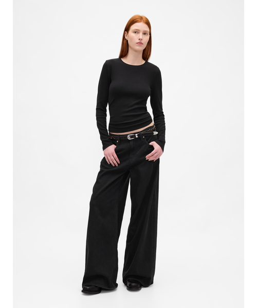 GAP（ギャップ）の「モダン クルーネックTシャツ（Tシャツ/カットソー・レディース・ブラック/ホワイト/ブラウン/ネイビー/ライトグレー・XS/S/M/L/XL/XXS）」の9枚目の写真