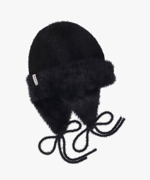 OVERRIDE（オーバーライド）の「OVERRIDE  REP MIX MINK KNIT GUIDE SG / オーバーライド（ニットキャップ/ビーニー・レディース・ブラック/ブルー/ライトベージュ・57~59cm）」の4枚目の写真