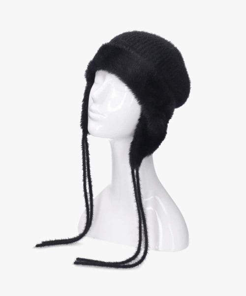 OVERRIDE（オーバーライド）の「OVERRIDE  REP MIX MINK KNIT GUIDE SG / オーバーライド（ニットキャップ/ビーニー・レディース・ブラック/ブルー/ライトベージュ・57~59cm）」の7枚目の写真