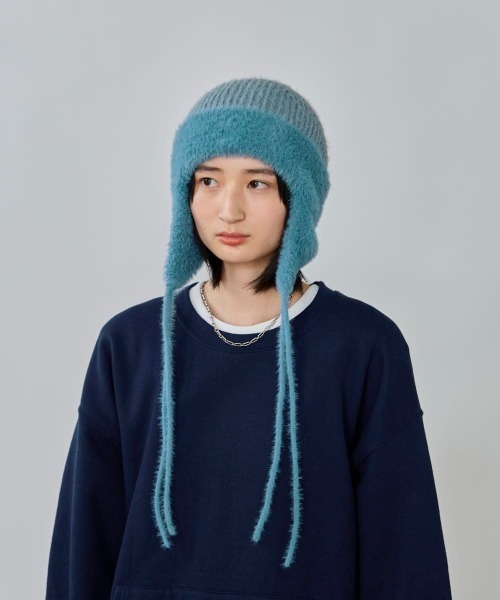 OVERRIDE（オーバーライド）の「OVERRIDE  REP MIX MINK KNIT GUIDE SG / オーバーライド（ニットキャップ/ビーニー・レディース・ブラック/ブルー/ライトベージュ・57~59cm）」の13枚目の写真