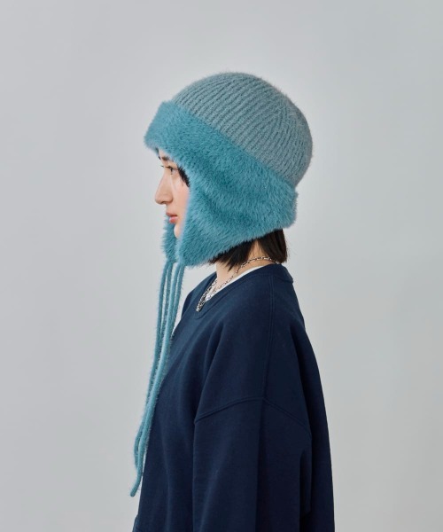 OVERRIDE（オーバーライド）の「OVERRIDE  REP MIX MINK KNIT GUIDE SG / オーバーライド（ニットキャップ/ビーニー・レディース・ブラック/ブルー/ライトベージュ・57~59cm）」の14枚目の写真