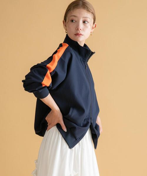 URBAN RESEARCH Sonny Label（アーバンリサーチサニーレーベル）の「GEM SPORTSWEAR　ジャージートラックジャケット（その他アウター・レディース・ネイビー/ブラウン・LARGE/MEDIUM）」の2枚目の写真