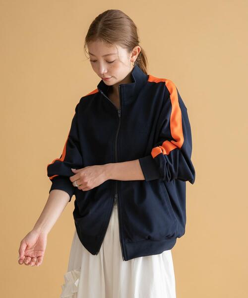 URBAN RESEARCH Sonny Label（アーバンリサーチサニーレーベル）の「GEM SPORTSWEAR　ジャージートラックジャケット（その他アウター・レディース・ネイビー/ブラウン・LARGE/MEDIUM）」の4枚目の写真