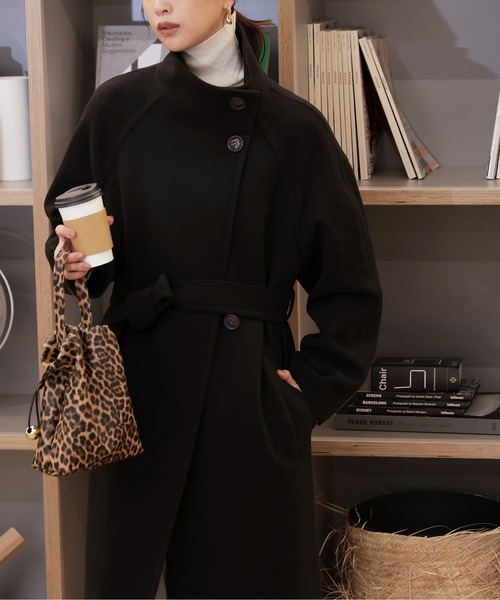 FREE'S MART（フリーズマート）の「◆[累計販売5000枚！選べる4色]【3サイズ展開XS-M】スタンドカラーメルトンロングコート【低身長サイズ有】【動画有】（ステンカラーコート・レディース・モカ/オフホワイト/グレー/ブラック・X-SMALL/SMALL/MEDIUM）」の21枚目の写真