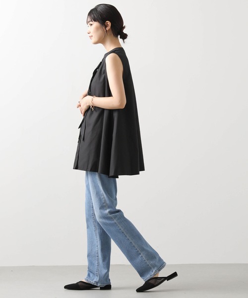 Torrazzo Donna（トラッゾドンナ）の「フロントリボンＡラインフレアチュニック（シャツ/ブラウス・レディース・オフホワイト/ブラック・FREE）」の12枚目の写真