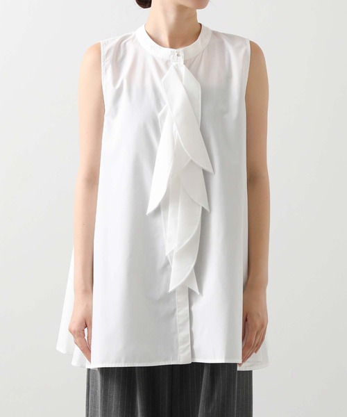 Torrazzo Donna（トラッゾドンナ）の「フロントリボンＡラインフレアチュニック（シャツ/ブラウス・レディース・オフホワイト/ブラック・FREE）」の20枚目の写真