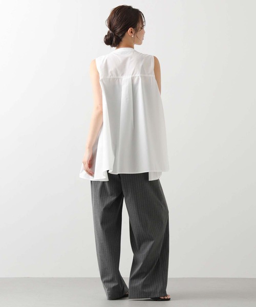 Torrazzo Donna（トラッゾドンナ）の「フロントリボンＡラインフレアチュニック（シャツ/ブラウス・レディース・オフホワイト/ブラック・FREE）」の5枚目の写真