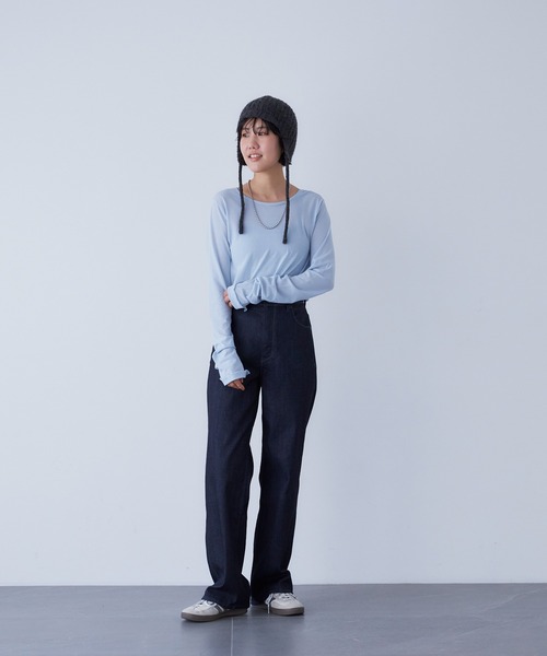 YANUK（ヤヌーク）の「ワイドストレート"LILITH"（デニムパンツ・レディース・ワンウォッシュ・21inch/22inch/23inch/24inch/25inch/26inch/27inch）」の2枚目の写真