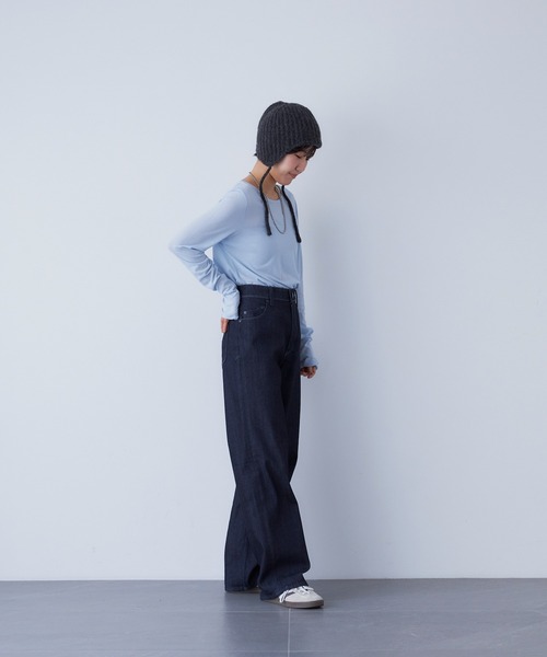 YANUK（ヤヌーク）の「ワイドストレート"LILITH"（デニムパンツ・レディース・ワンウォッシュ・21inch/22inch/23inch/24inch/25inch/26inch/27inch）」の3枚目の写真