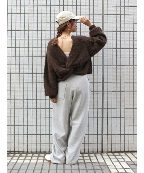 Ungrid(アングリッド)の「カシミヤ混ニットパンツ(その他パンツ・レディース・ブラック/ライトグレー・FREE)」の6枚目の写真