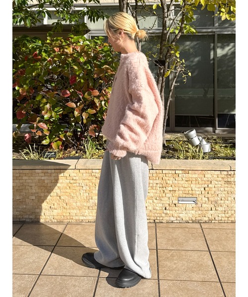 Ungrid（アングリッド）の「カシミヤ混ニットパンツ（その他パンツ・レディース・ブラック/ライトグレー・FREE）」の4枚目の写真