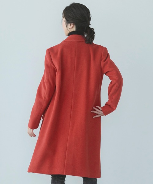 【未使用級 赤タグ アンゴラ混 XL】タケオキクチ　チェスターコート　ロング　黒 tk.TAKEO KIKUCHI（ティーケータケオキクチ） チェスターコート コート