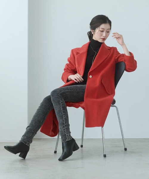 未使用✨ヘルノ アンゴラ混ステンカラーコート 定価36万 サイズ40 赤 未使用✨ヘルノ アンゴラ混ステンカラーコート 定価36万 サイズ40 赤