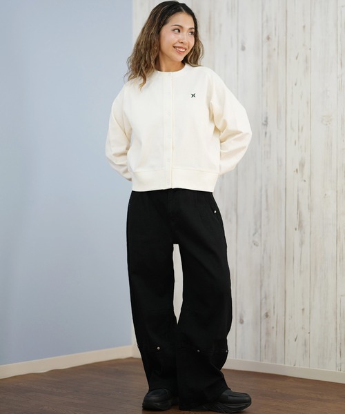 Hurley （ハーレー）の「Hurley/ハーレー THERMAL CARDIGAN カーディガン ワンポイントロゴ WCLS252047（Tシャツ/カットソー・レディース・オフホワイト/ブラック/マルーン・M）」の8枚目の写真