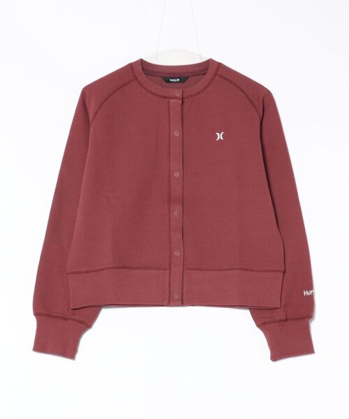 Hurley （ハーレー）の「Hurley/ハーレー THERMAL CARDIGAN カーディガン ワンポイントロゴ WCLS252047（Tシャツ/カットソー・レディース・オフホワイト/ブラック/マルーン・M）」の20枚目の写真