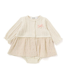 SLAP SLIP BABY（スラップスリップベビー）の「【お揃い】花柄コールテンスカートボディミニベビー(70~80cm)（ロンパース）」