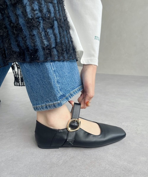 WA ORiental TRaffic（ダブルエーオリエンタルトラフィック）の「柔らかストラップフラットパンプス/52317（パンプス・レディース・ベージュ/ピンク/ブラック・34/35/36/37/38/39/40/41/42/43/33）」の10枚目の写真