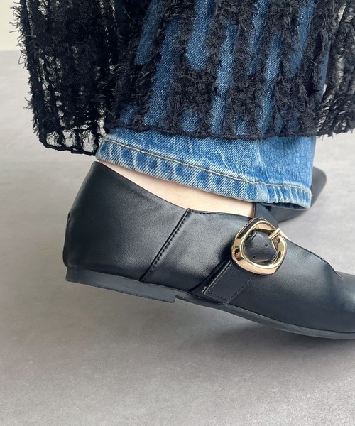 WA ORiental TRaffic（ダブルエーオリエンタルトラフィック）の「柔らかストラップフラットパンプス/52317（パンプス・レディース・ベージュ/ピンク/ブラック・34/35/36/37/38/39/40/41/42/43/33）」の12枚目の写真