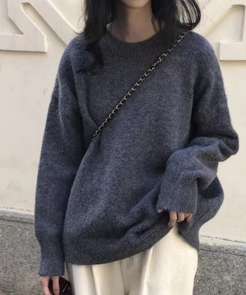 cammie(キャミー)の「ゆったり杢ニットプルオーバー(ニット/セーター・レディース・イエロー/ベージュ/モカ/ダークグレー・FREE)」の2枚目の写真