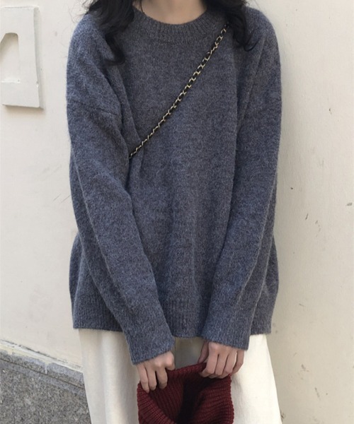 cammie(キャミー)の「ゆったり杢ニットプルオーバー(ニット/セーター・レディース・イエロー/ベージュ/モカ/ダークグレー・FREE)」の6枚目の写真