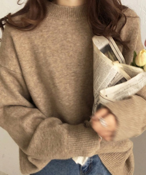 cammie(キャミー)の「ゆったり杢ニットプルオーバー(ニット/セーター・レディース・イエロー/ベージュ/モカ/ダークグレー・FREE)」の9枚目の写真