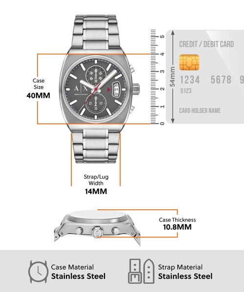 ARMANI EXCHANGE（アルマーニエクスチェンジ）の「アルマーニ・エクスチェンジ 腕時計 メンズ アナログ ステンレス AX2820（アナログ腕時計・メンズ・シルバー・FREE）」の5枚目の写真