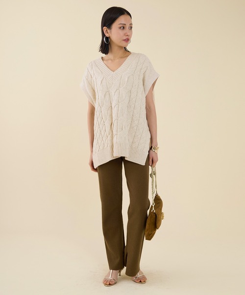 marmors（マルモア）の「【marmors】cable knit vest（ニット/セーター・レディース・オートミール/ブラウン/チャコールグレー・36）」の18枚目の写真