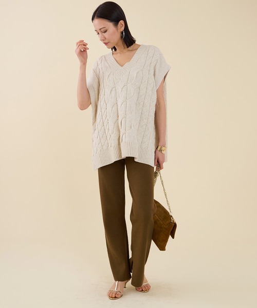 marmors（マルモア）の「【marmors】cable knit vest（ニット/セーター・レディース・オートミール/ブラウン/チャコールグレー・36）」の19枚目の写真