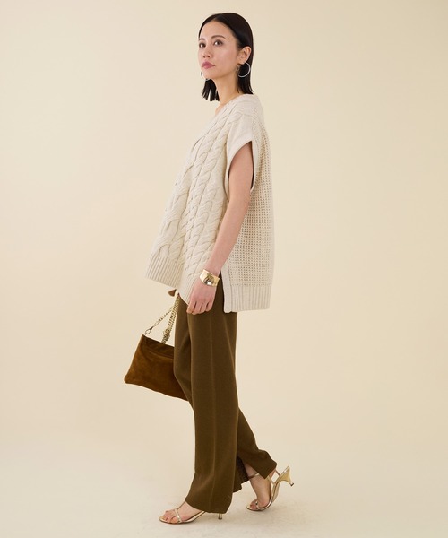 marmors（マルモア）の「【marmors】cable knit vest（ニット/セーター・レディース・オートミール/ブラウン/チャコールグレー・36）」の20枚目の写真