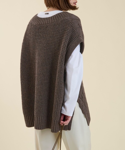 marmors（マルモア）の「【marmors】cable knit vest（ニット/セーター・レディース・オートミール/ブラウン/チャコールグレー・36）」の15枚目の写真