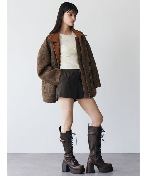 MURUA（ムルーア）の「スタッズニット（ニット/セーター・レディース・ブラック/ホワイト・FREE）」の4枚目の写真