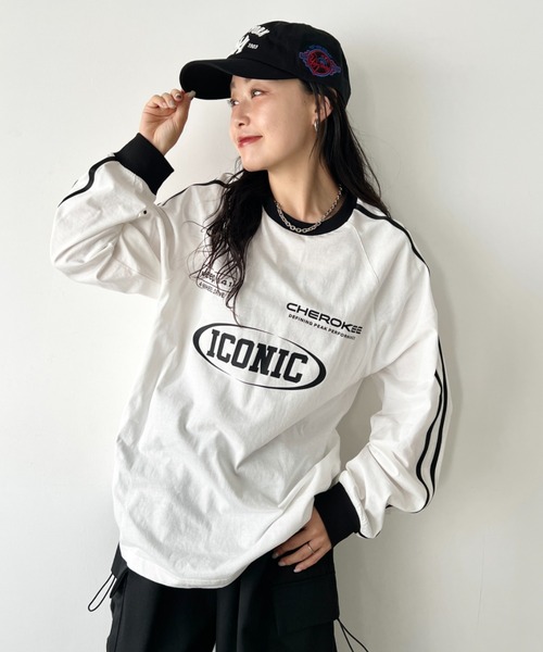 JEEP(ジープ)の「【日本未発売/WEB限定】JEEP(ジープ)/サイドライン 配色 ロンT ロングスリーブTシャツ/CHEROKEE Long T-shirt(Tシャツ/カットソー・レディース・ホワイト/グレー/ブラック・S/M/L/XL)」の9枚目の写真