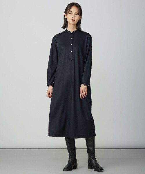 J.PRESS(ジェイプレス)の「ウールスムース ワンピース(シャツワンピース・レディース・ベージュ系/ライトグレー系/ネイビー系/ワイン系・T13/T15)」の8枚目の写真